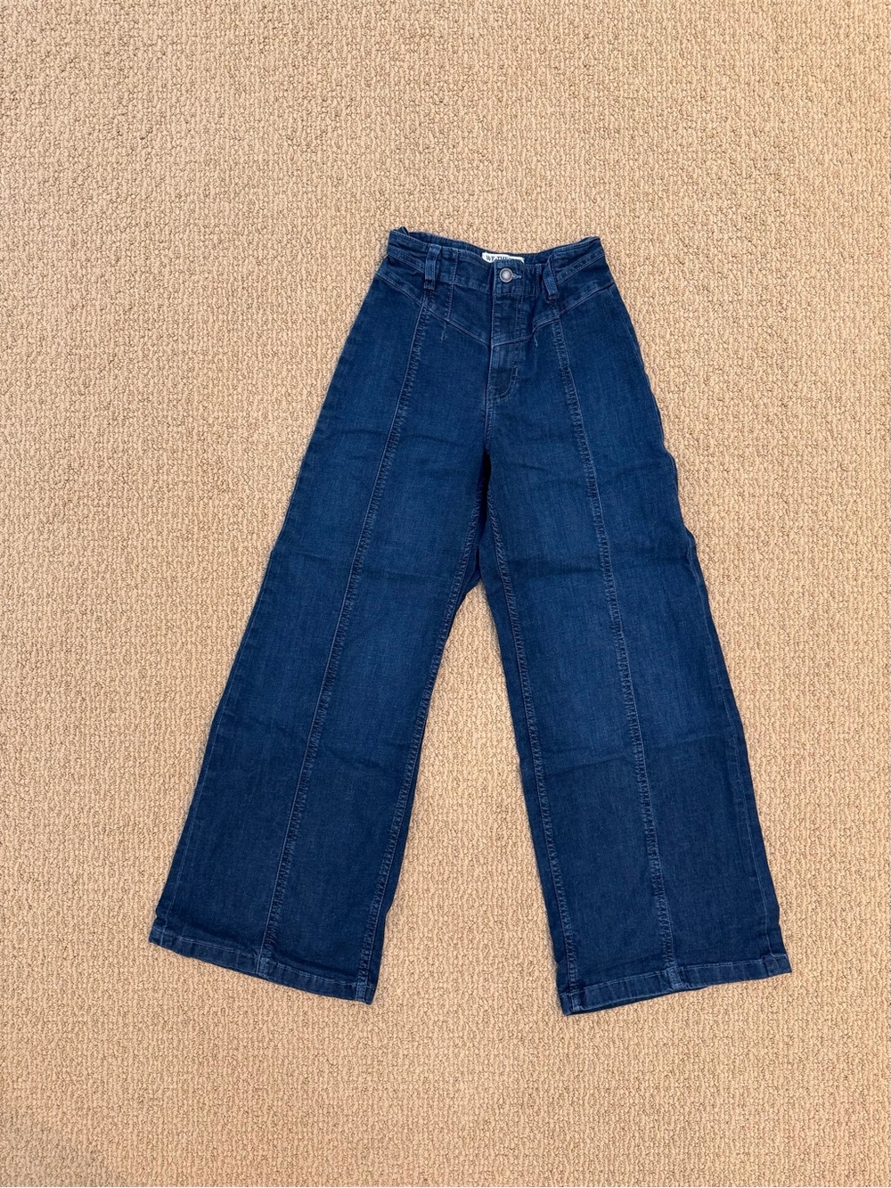 Free People Indigo Wide-Leg Panel Jeans